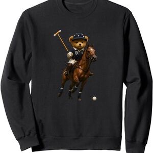 NWOT Gildan Black Polo Bear Sweatshirt